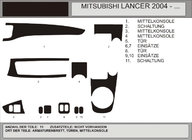 Mitsubishi Lancer 9 2004-2008 рр. Накладки на панель (Hartman) фото 1