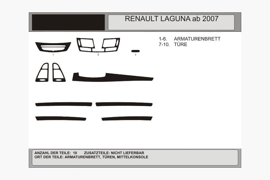 Renault Laguna 2007-2015 рр. Накладки на панель (Hartman, Польща) Алюміній Image