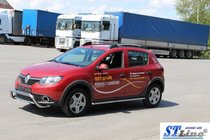 Renault Sandero 2013-2022 рр. Бічні труби BB001 (2 шт., нерж) фото 7