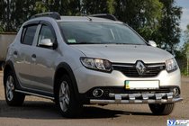 Dacia Sandero 2013-2020 рр. Передня дуга ST015 (нерж.) фото 3
