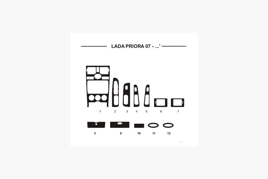 Lada Priora 2007-2018 рр. Накладки на панель (Hartman) Image