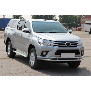 Передній захист ST018 (нерж) Toyota Hilux 2015- рр. фото 2