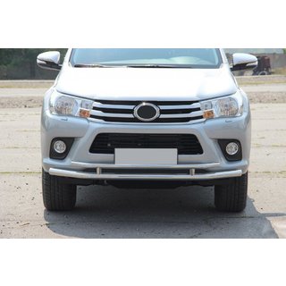 Передній захист ST018 (нерж) Toyota Hilux 2015- рр. фото 3