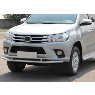 Передній захист ST018 (нерж) Toyota Hilux 2015- рр. фото 1