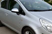 Opel Corsa D 2007-2014 рр. Накладки на дзеркала (2 шт., нерж) фото 1