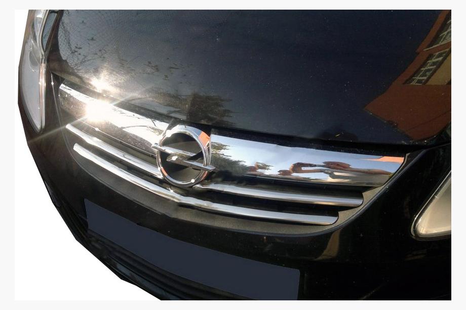 Opel Corsa D 2007-2014 рр. Накладки на решітку (3 част., нерж) Image