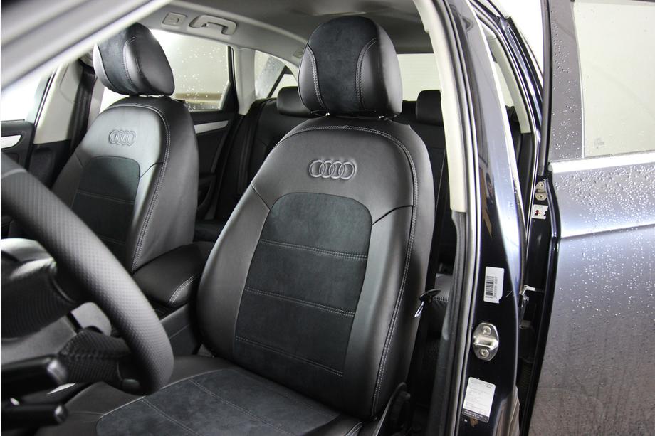 Audi A4 B8 2007-2015 рр. Авточохли екошкіра+тканина+антара Antara A001 (повний салон) Фото 6