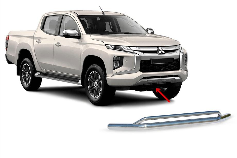 Mitsubishi L200 2015-2024 рр. Передній подвійний ус Vegas 2019+ (нерж, 76мм) Фото 1