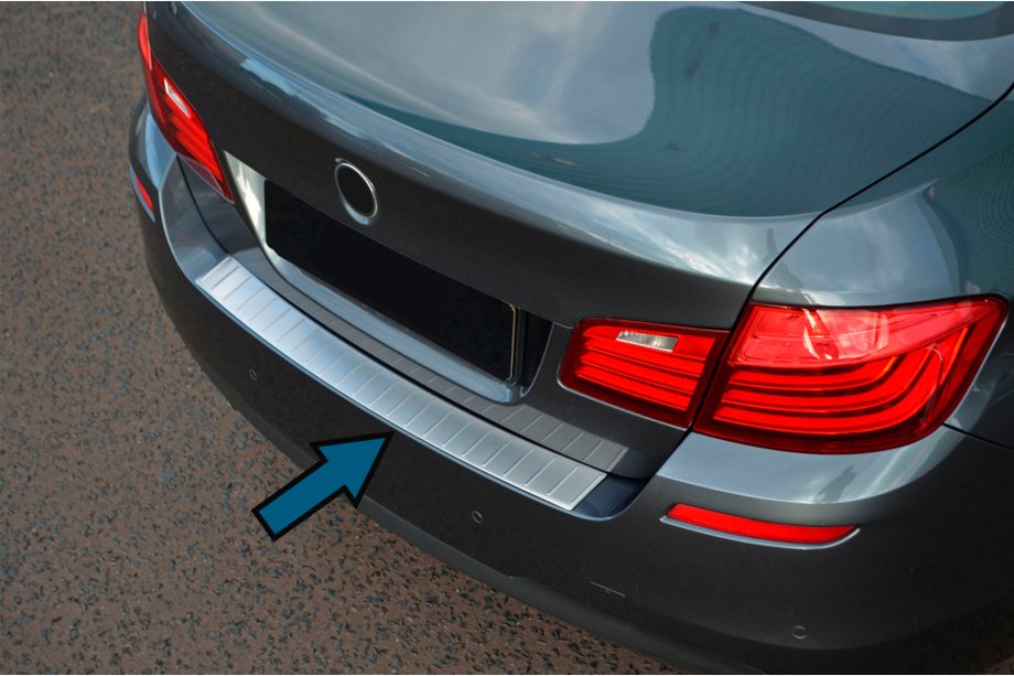 BMW 5 серія F10/F11 2010-2016 рр. Накладка на задній бампер OmsaLine (SD, нерж.) Фото 1