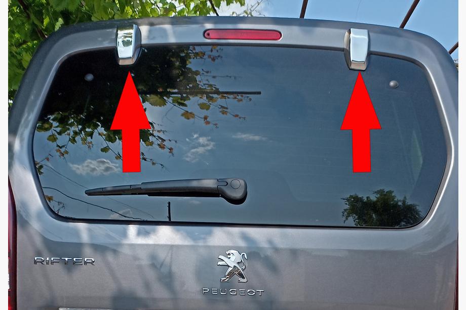 Citroen Berlingo/Multispace 2019- рр. Кришки на петлі задніх дверей (2 шт, нерж) Image