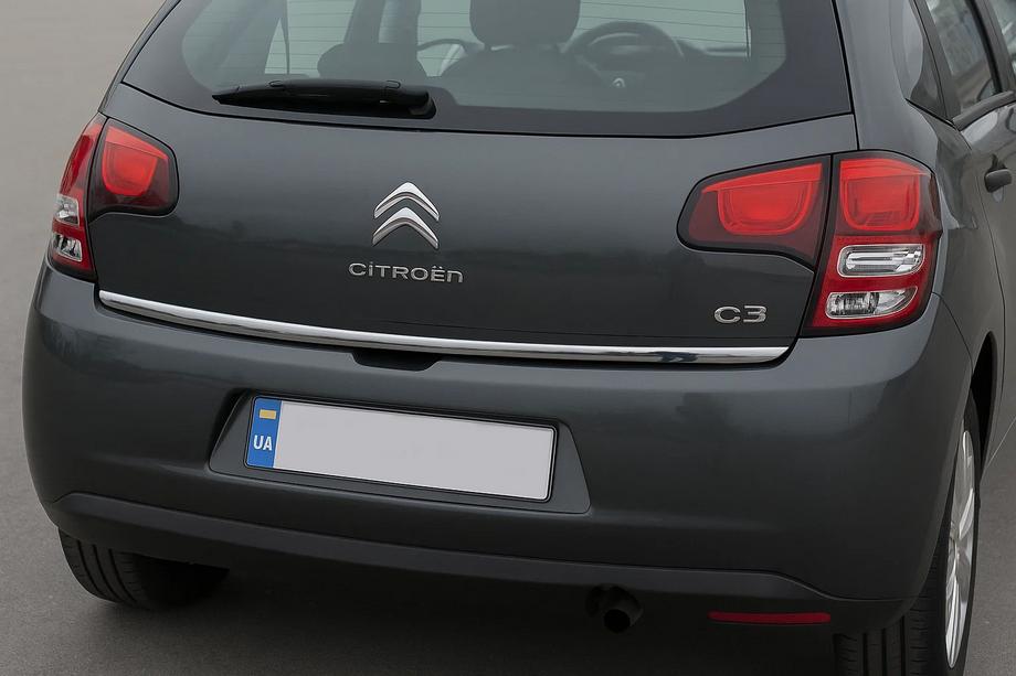 Citroen C-3 2009-2016 рр. Нижня кромка кришки багажника OmsaLine (нерж.)