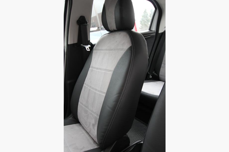 Citroen C-Elysee 2013-2022 рр. Авточохли екошкіра+тканина+антара Antara A0010 (повний салон) Фото 7