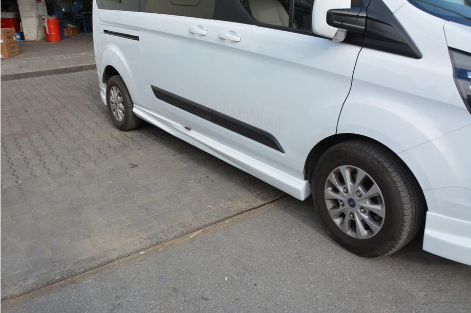Ford Custom 2013-2022 рр. Пороги (2 шт, під фарбування) Довга база Фото 2