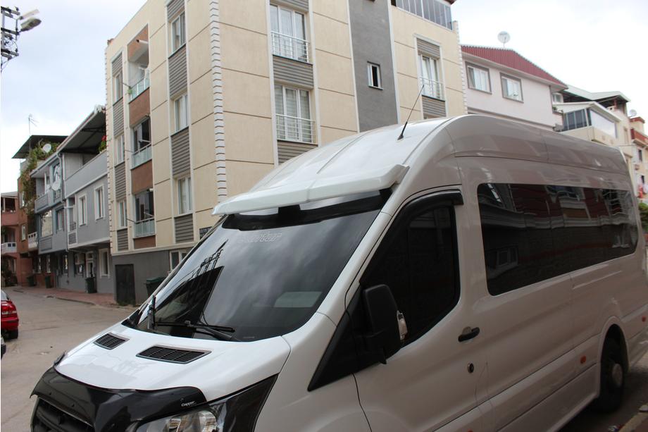 Ford Transit 2014- рр. Козирьок на лобове скло V2 (2019+, на клей, під фарбування) Фото 2