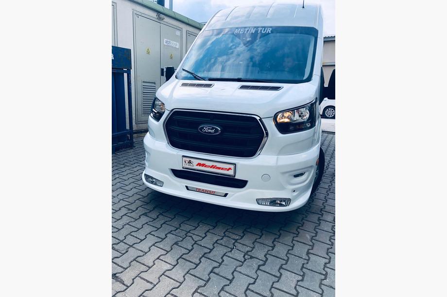 Ford Transit 2014- рр. Накладка на передній бампер ERA (2019+, під фарбування) Фото 8