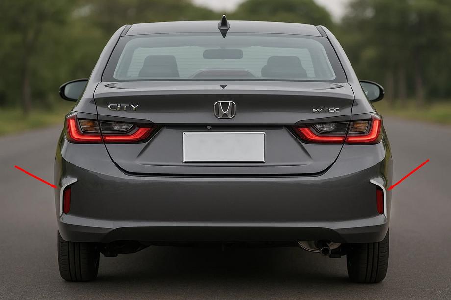 Honda City 2021- рр. Окантовка рефлекторів заднього бамперу SD (2 шт, нерж) Image