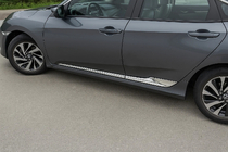 Honda Civic Sedan X 2016-2021 рр. Молдинг дверний V2 (4 шт, нерж) фото 1