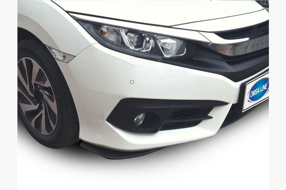 Honda Civic Sedan X 2016-2021 рр. Флап накладки на передній бампер (2 шт, чорні) Image