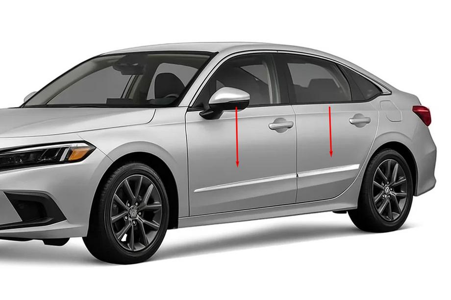 Honda Civic Sedan 2021- рр. Молдинг на двері (4 шт, нерж.) Image