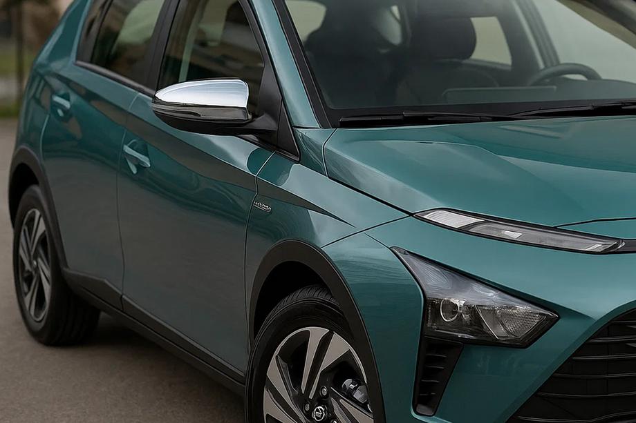 Hyundai Bayon 2021- рр. Накладки на дзеркала (2 шт., нерж.) Image