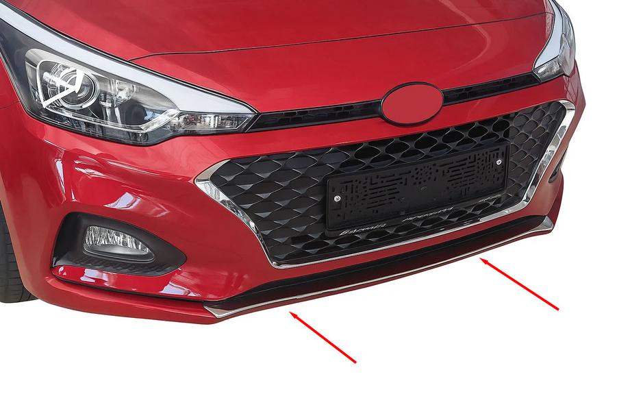 Hyundai I-20 2014-2020 рр. Накладка на решітку бампера 2018-2020 (нерж) Фото 1