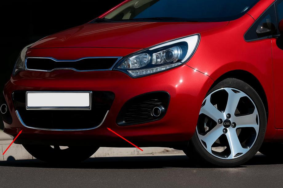 Kia Rio 2012-2017 рр. Накладка на решітку для HB (нерж) Image