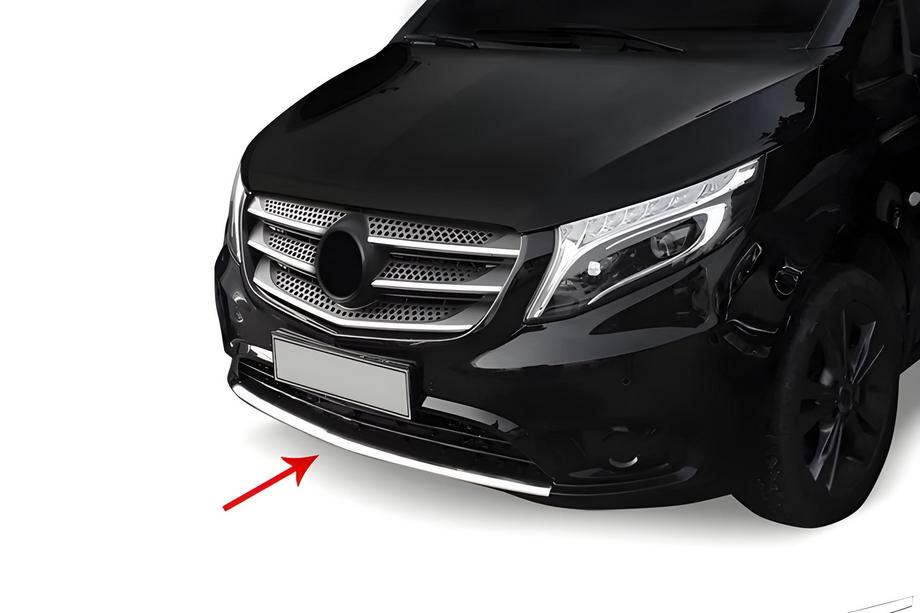 Mercedes Vito/V-class W447 2014- рр. Накладки на передній бампер (нерж) Фото 1