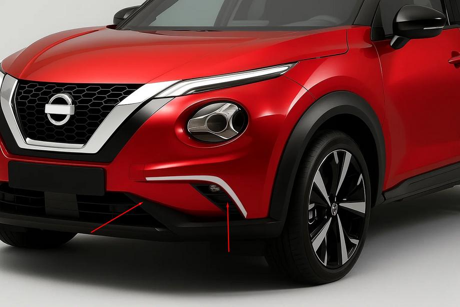 Nissan Juke 2020- рр. Накладки на фари (2 шт, нерж.) Фото 1