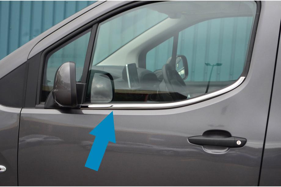 Peugeot Partner/Rifter 2019- рр. Окантовка вікон (2 шт, нерж.) Image