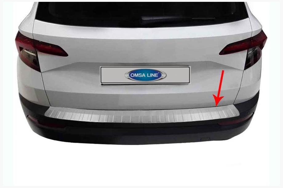 Skoda Karoq 2018- рр. Накладка на задній бампер OmsaLine (нерж) Image