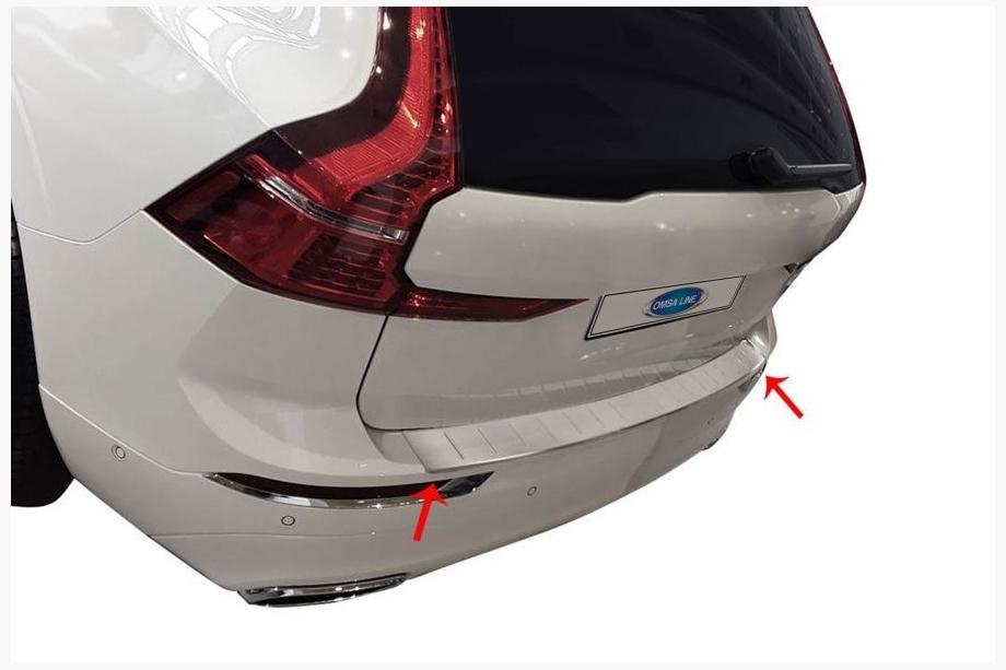 Volvo XC60 2017- рр. Накладка на задній бампер (нерж.) Image