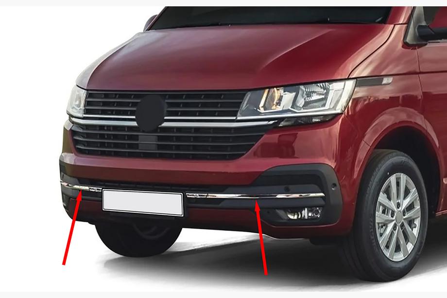 Volkswagen T6 2015-2024 рр. Накладка на решітку бампера 2019+ (4 шт, нерж) Фото 1