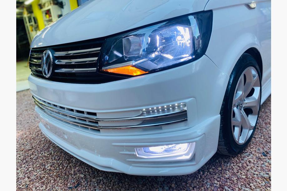 Volkswagen T6 2015-2024 рр. Накладка на передній бампер Genis 2015-2018 (під фарбування) Фото 1