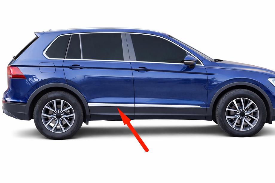 Volkswagen Tiguan 2016-2023 рр. Молдинг дверний OmsaLine для AllSpace (4 шт, нерж)