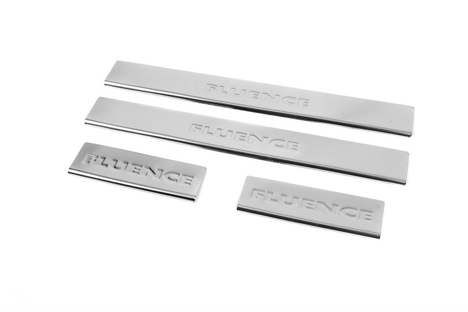 Renault Fluence 2009-2016 рр. Накладки на пороги Carmos V2 (4 шт., нерж.) Image