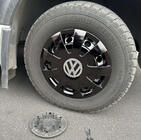 Volkswagen Crafter 2006-2016 рр. Ковпаки чорні ABS (1-катковий, 4 шт) фото 1