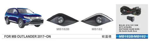 Mitsubishi Outlander 2012-2021 рр. Противотуманки 2015-2021 (2 шт, галоген) фото 1