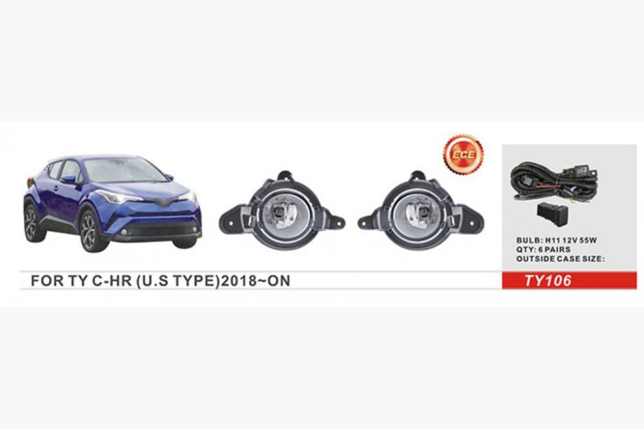 Toyota C-HR 2016-2023 рр. Протитуманки US-type (2 шт, галогенні) Image