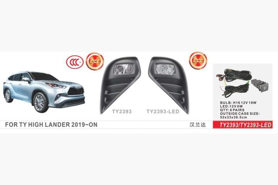 Toyota Highlander 2019- рр. Протитуманки (2 шт, галогенні) Image