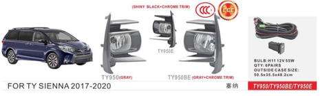 Toyota Sienna 2010-2020 рр. Протитуманки 2017-2020 (2 шт, галогенні) фото 1
