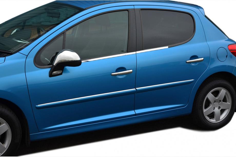 Peugeot 207 2006-2014 рр. Зовнішня окантовка вікон (4 шт, нерж) Image