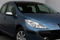 Peugeot 307 2001-2008 рр. Накладки на дзеркала (2 шт, пласт.) фото 1