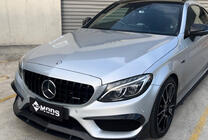 Mercedes C-class W205 2014-2021 рр. Передня решітка Panamericana GT Black (для Avantgarde/AMG-Line/C43 AMG) фото 3