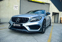 Mercedes C-class W205 2014-2021 рр. Передня решітка Panamericana GT Black (для Avantgarde/AMG-Line/C43 AMG) фото 5