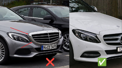 Mercedes C-class W205 2014-2021 рр. Передня решітка Panamericana GT Black (для Avantgarde/AMG-Line/C43 AMG) фото 4