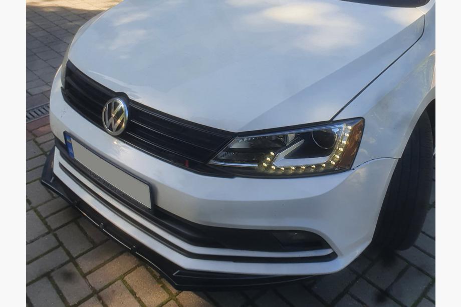 Volkswagen Jetta 2011-2018 рр. Накладка на передний бампер Lip (2010-2018, чорний глянець) Фото 9