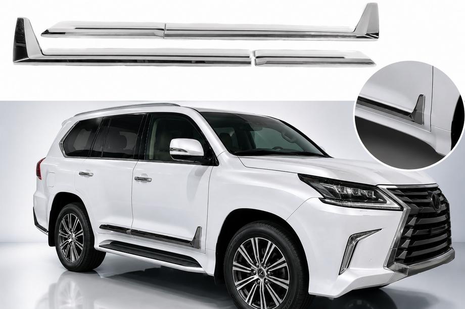 Lexus LX 500d/600 2022- рр. Молдинги F-Sport білі+хром (4 шт, ABS) Фото 1