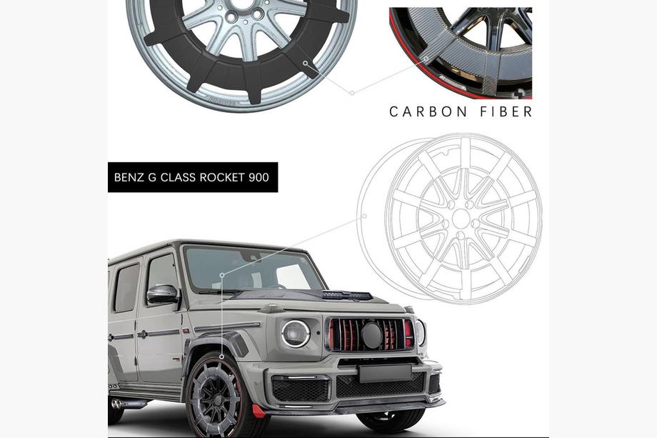 Mercedes G class W463 2018-2024 рр. Диски з кованого алюмінію та карбону G900 (R24, 4 шт) Фото 18