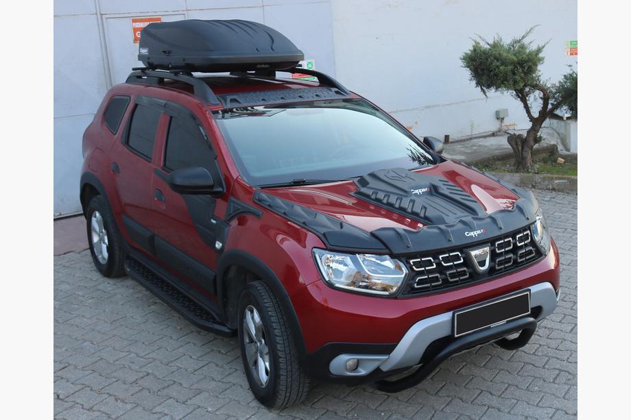 Renault Duster 2018-2024 рр. Комплект накладок на капот DRAGON (3 шт) Фото 1