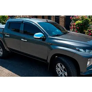 Вітровики з хромованим молдингом (4 шт, Niken) Mitsubishi L200 2015-2024 рр. фото 1